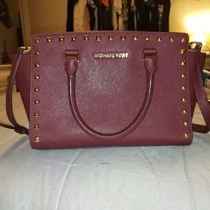Michael Kors Maroon Studded Selma